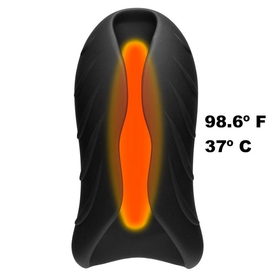 Vibrating &amp; Warming Handheld Silicone Male Masturbator by Optimale Masturbators