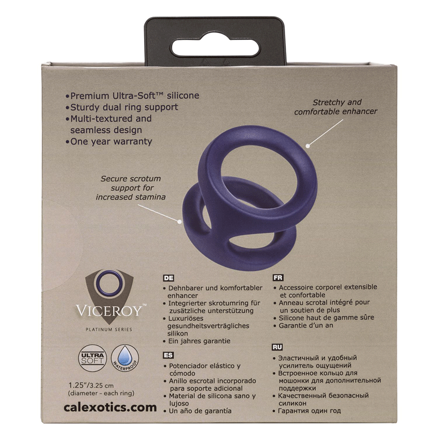 Viceroy Dual Ring Blue Silicone Cock Ring by Cal Exotics Cock Rings