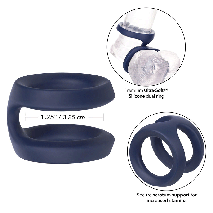 Viceroy Dual Ring Blue Silicone Cock Ring by Cal Exotics Cock Rings