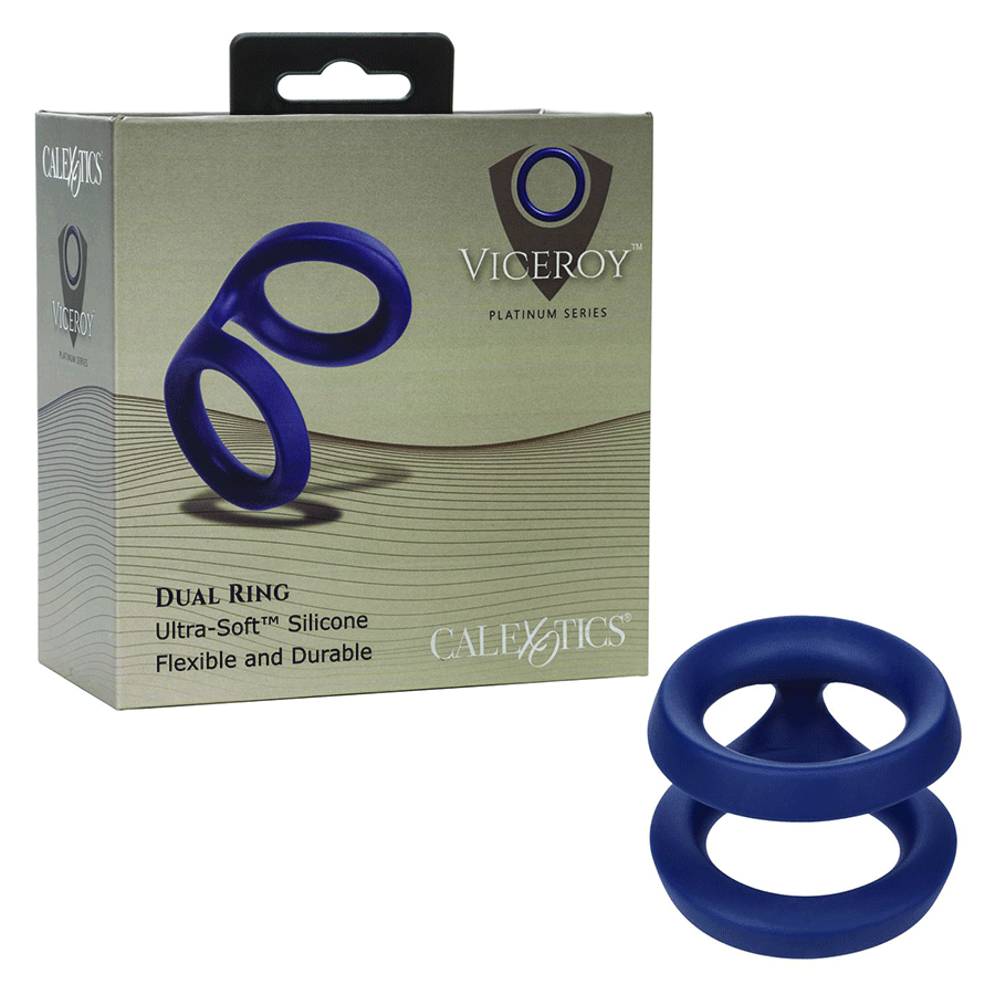 Viceroy Dual Ring Blue Silicone Cock Ring by Cal Exotics Cock Rings