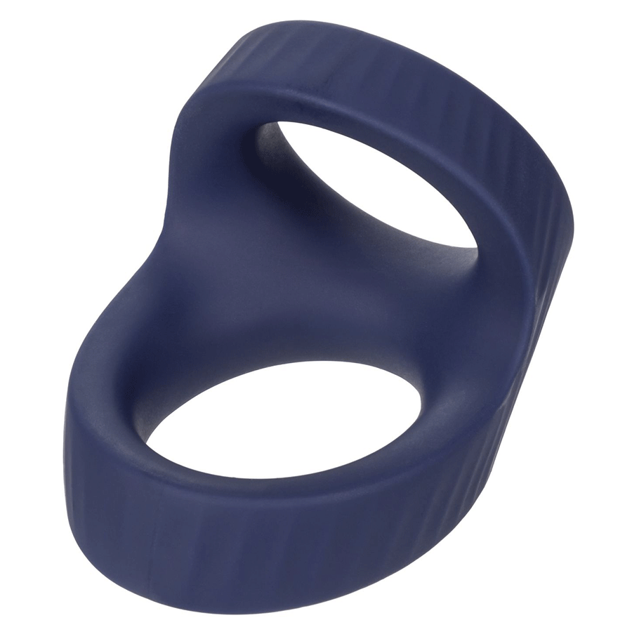 Viceroy Max Dual Ring Blue Silicone Cock and Ball Ring by Cal Exotics Cock Rings
