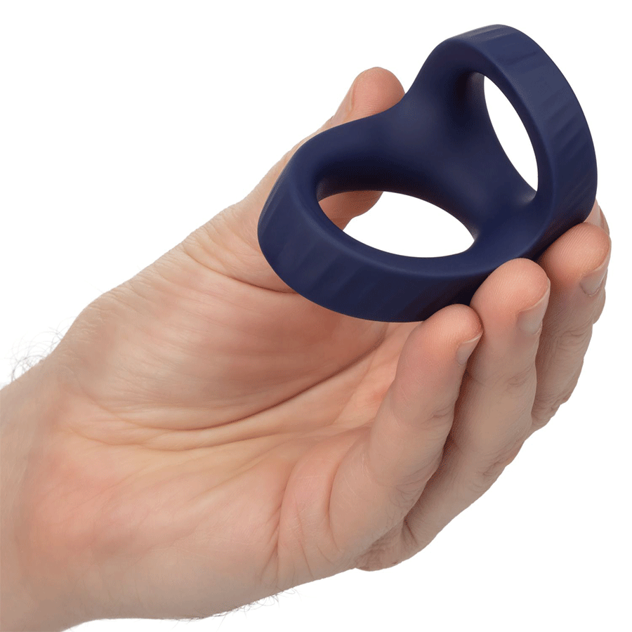 Viceroy Max Dual Ring Blue Silicone Cock and Ball Ring by Cal Exotics Cock Rings