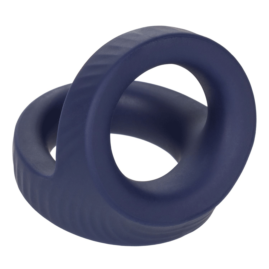 Viceroy Max Dual Ring Blue Silicone Cock and Ball Ring by Cal Exotics Cock Rings
