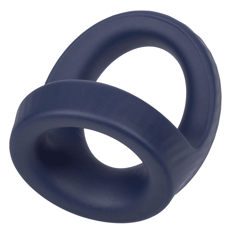 Viceroy Max Dual Ring Blue Silicone Cock and Ball Ring by Cal Exotics Cock Rings
