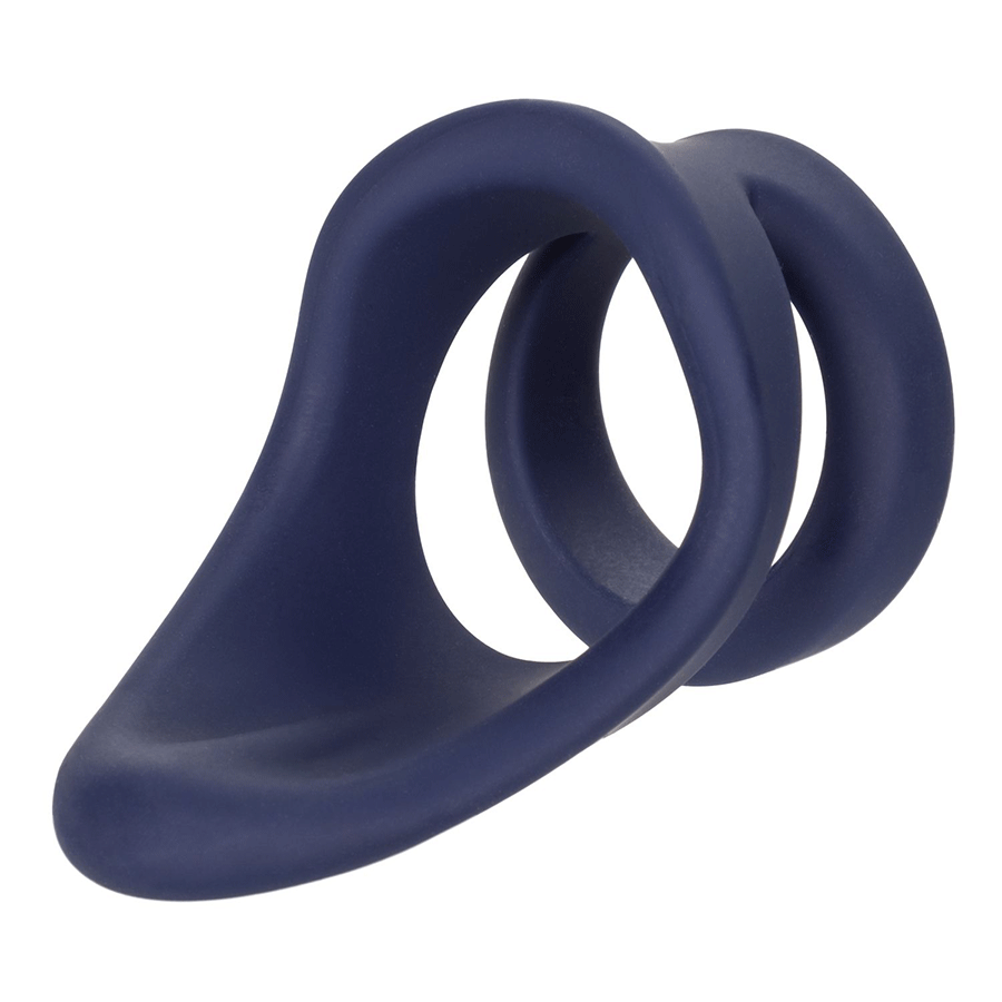 Viceroy Perineum Dual Ring Blue Silicone Cock Ring by Cal Exotics Cock Rings