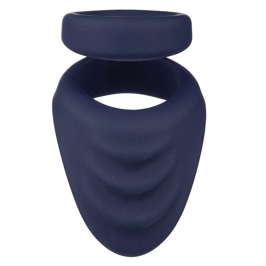 Viceroy Perineum Dual Ring Blue Silicone Cock Ring by Cal Exotics Cock Rings