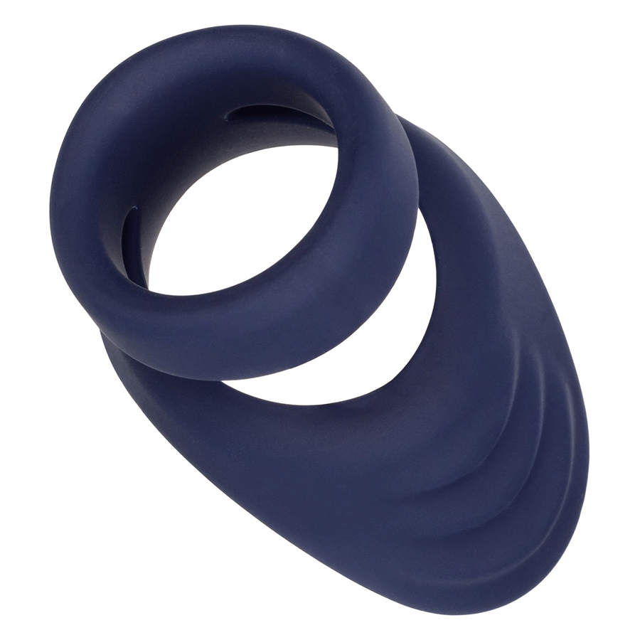 Viceroy Perineum Dual Ring Blue Silicone Cock Ring by Cal Exotics Cock Rings