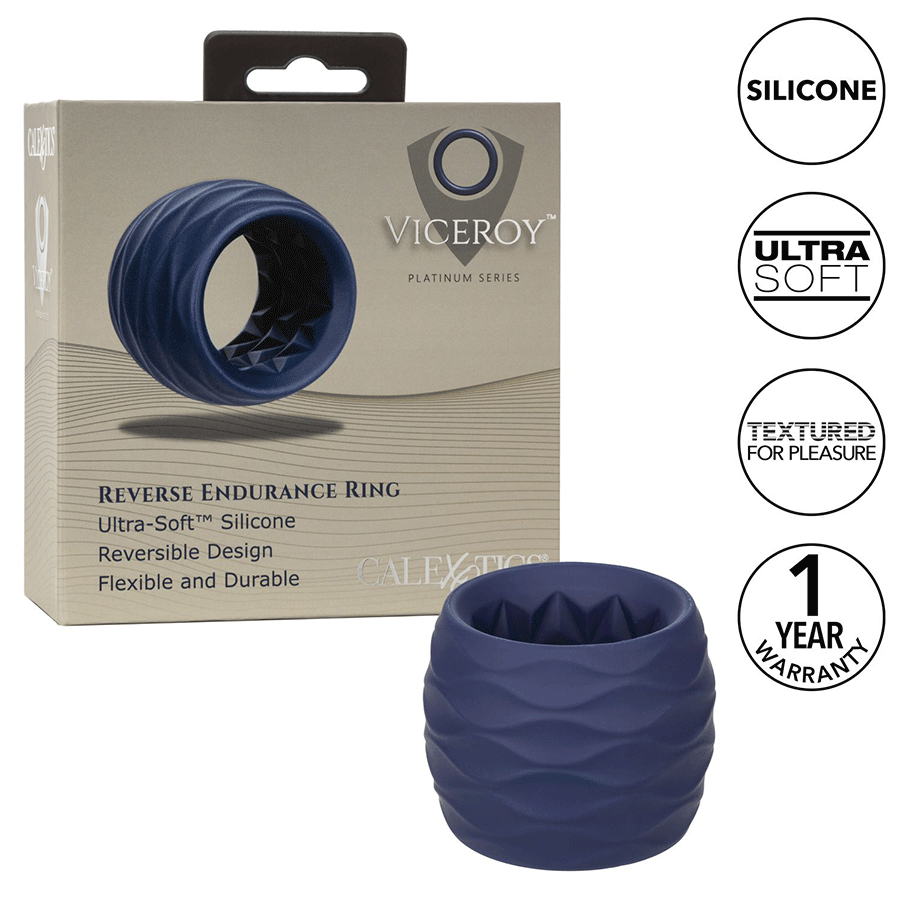 Viceroy Reverse Endurance Ring Blue Silicone Cock Ring by Cal Exotics Cock Rings