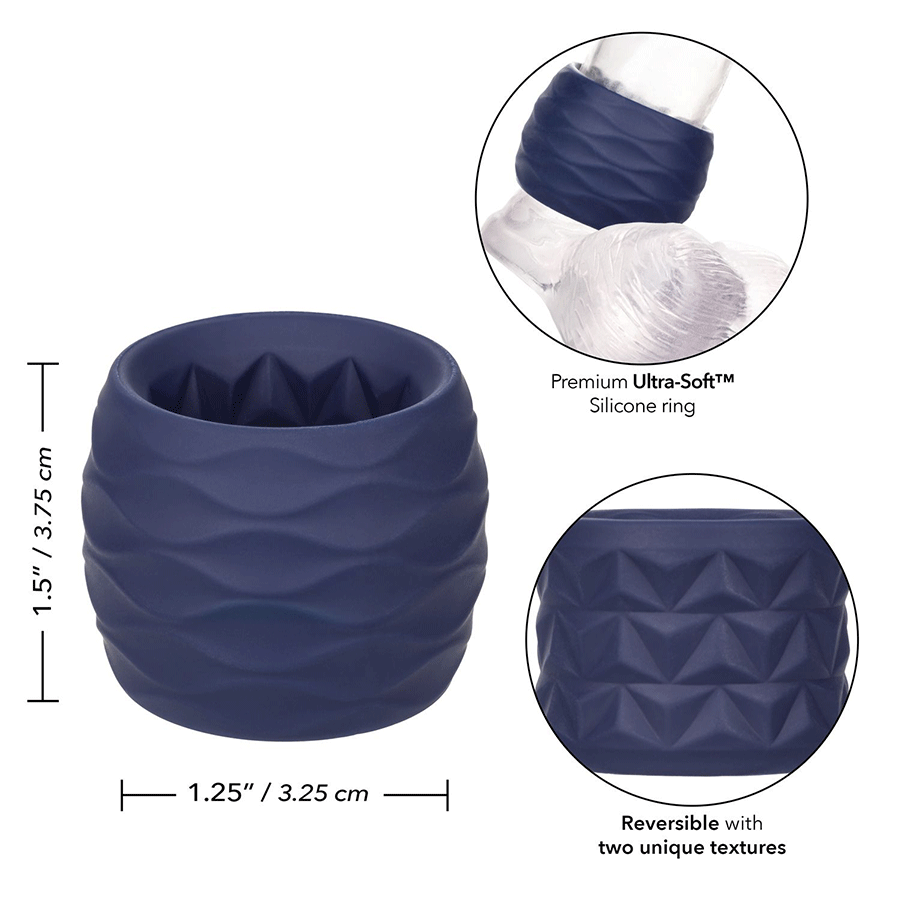 Viceroy Reverse Endurance Ring Blue Silicone Cock Ring by Cal Exotics Cock Rings