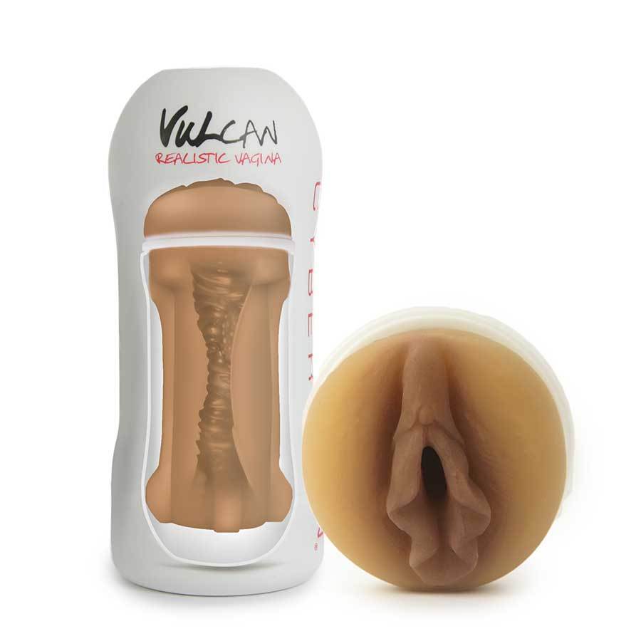 Vulcan Male Masturbator Cup Realistic Mocha Cyberskin Vagina Stroker Masturbators