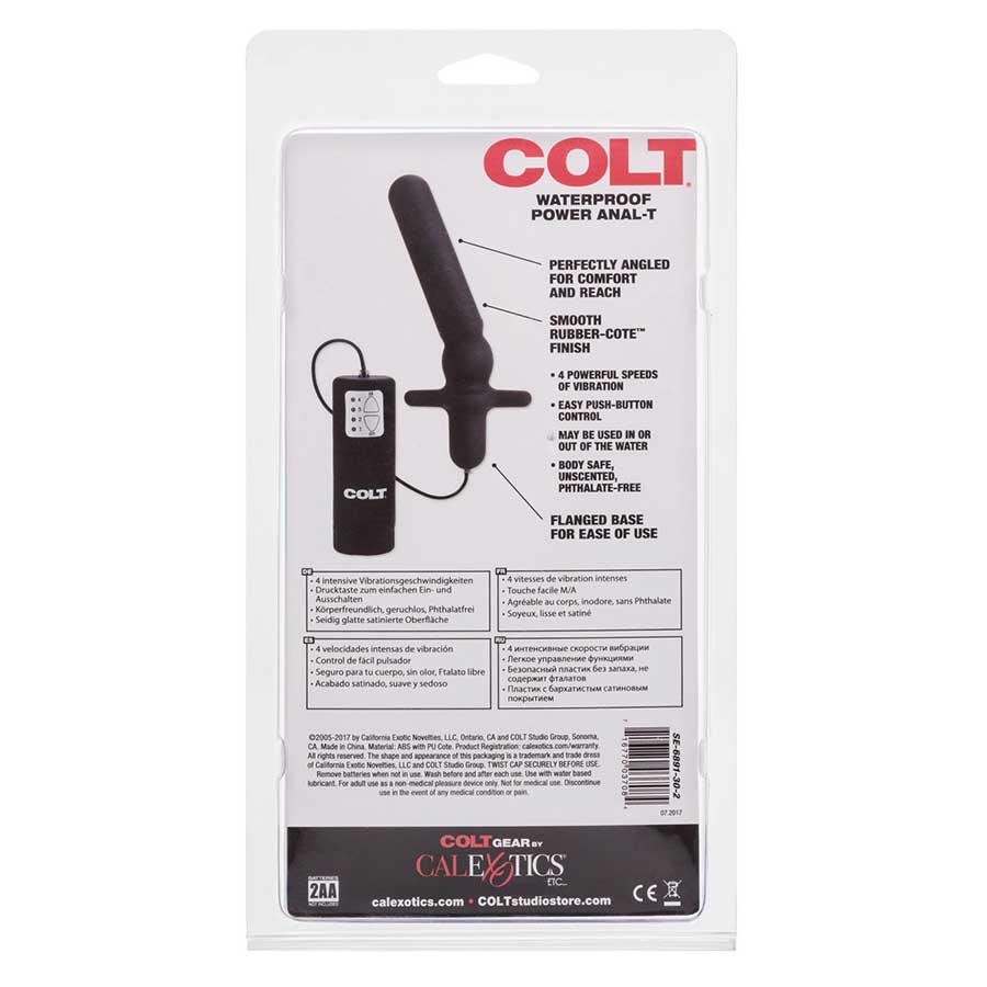 Waterproof Anal T Vibrating Probe with Controller by Colt