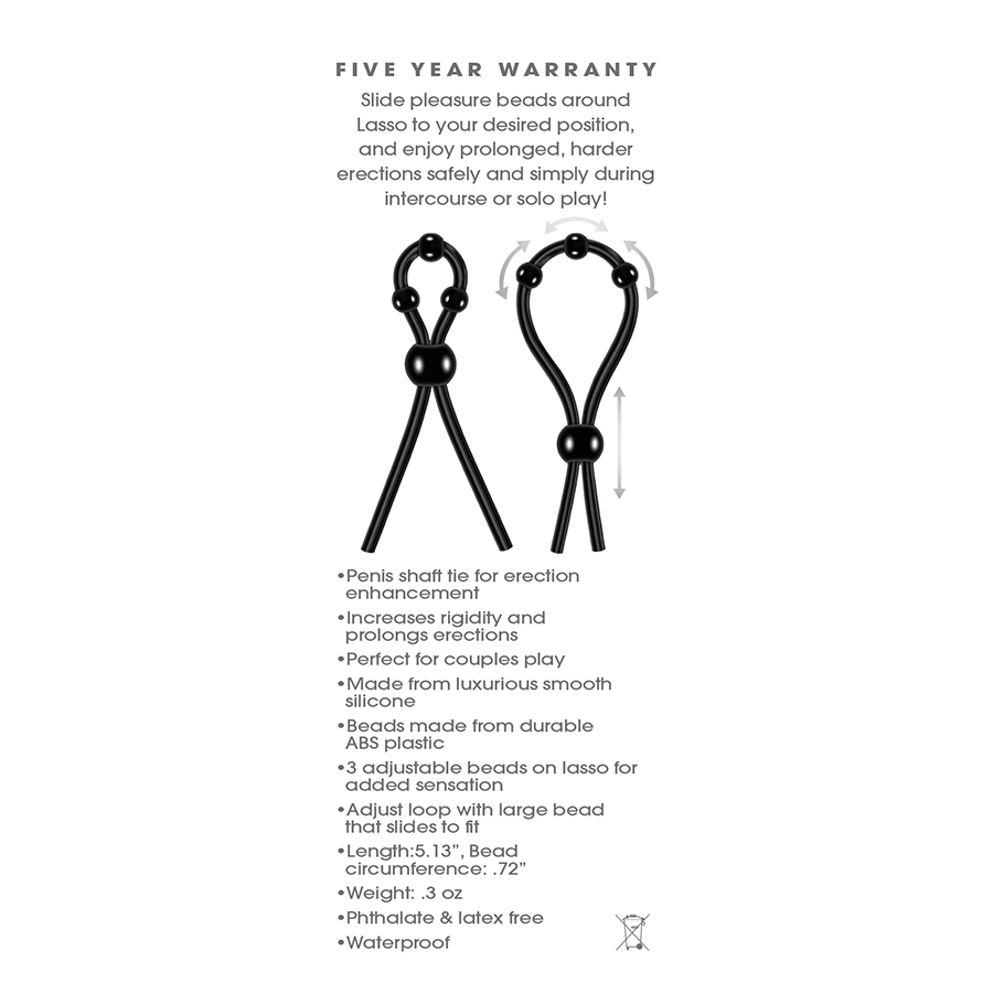 Zero Tolerance Ultimate Silicone Lasso with Adjustable Pleasure Beads Cock Rings