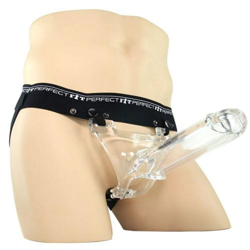 Zoro Knight 6'' Clear Hollow Strap On Extension for Men by Perfect Fit Cock Sheaths